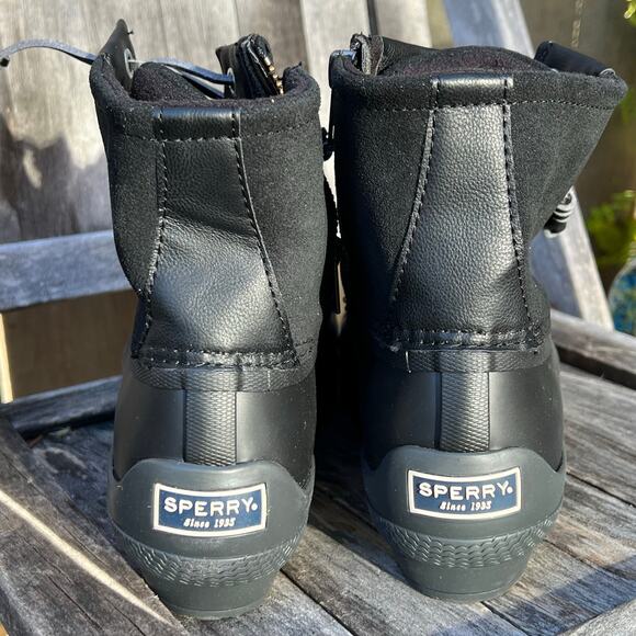 SPERRY Syren Gulf Duck Boot Black Womens Size 7 NEW Rain Waterproof - Picture 7 of 9